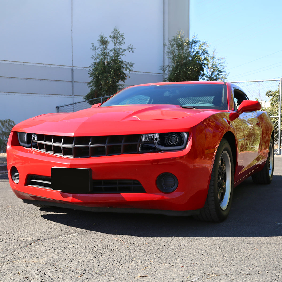 2010-2013 Chevrolet Camaro LED Bar Projector Headlights (Glossy Black Housing/Smoked Lens)