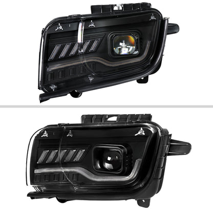 2010-2013 Chevrolet Camaro Projector Headlights w/ Switchback LED DRL (Matte Black Housing / Clear Lens)