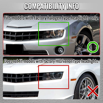 2010-2013 Chevrolet Camaro Projector Headlights w/ Switchback LED DRL (Matte Black Housing / Clear Lens)