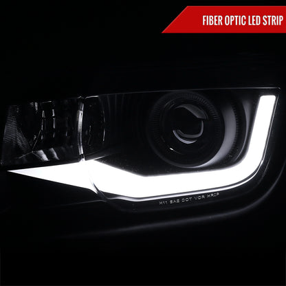 2010-2013 Chevrolet Camaro LED Bar Projector Headlights (Matte Black Housing/Clear Lens)