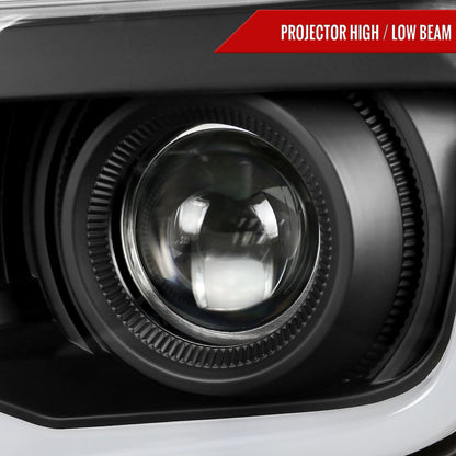 2010-2013 Chevrolet Camaro LED Bar Projector Headlights (Matte Black Housing/Clear Lens)