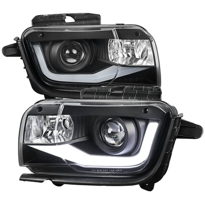 2010-2013 Chevrolet Camaro LED Bar Projector Headlights (Matte Black Housing/Clear Lens)