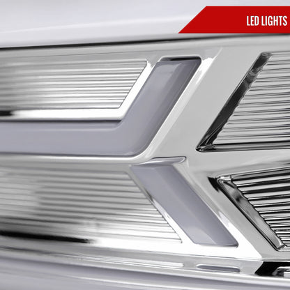 2014-2015 Chevrolet Camaro LED Strip Projector Headlights w/ Sequential Turn Signal Lights (Chrome Housing/Clear Lens)