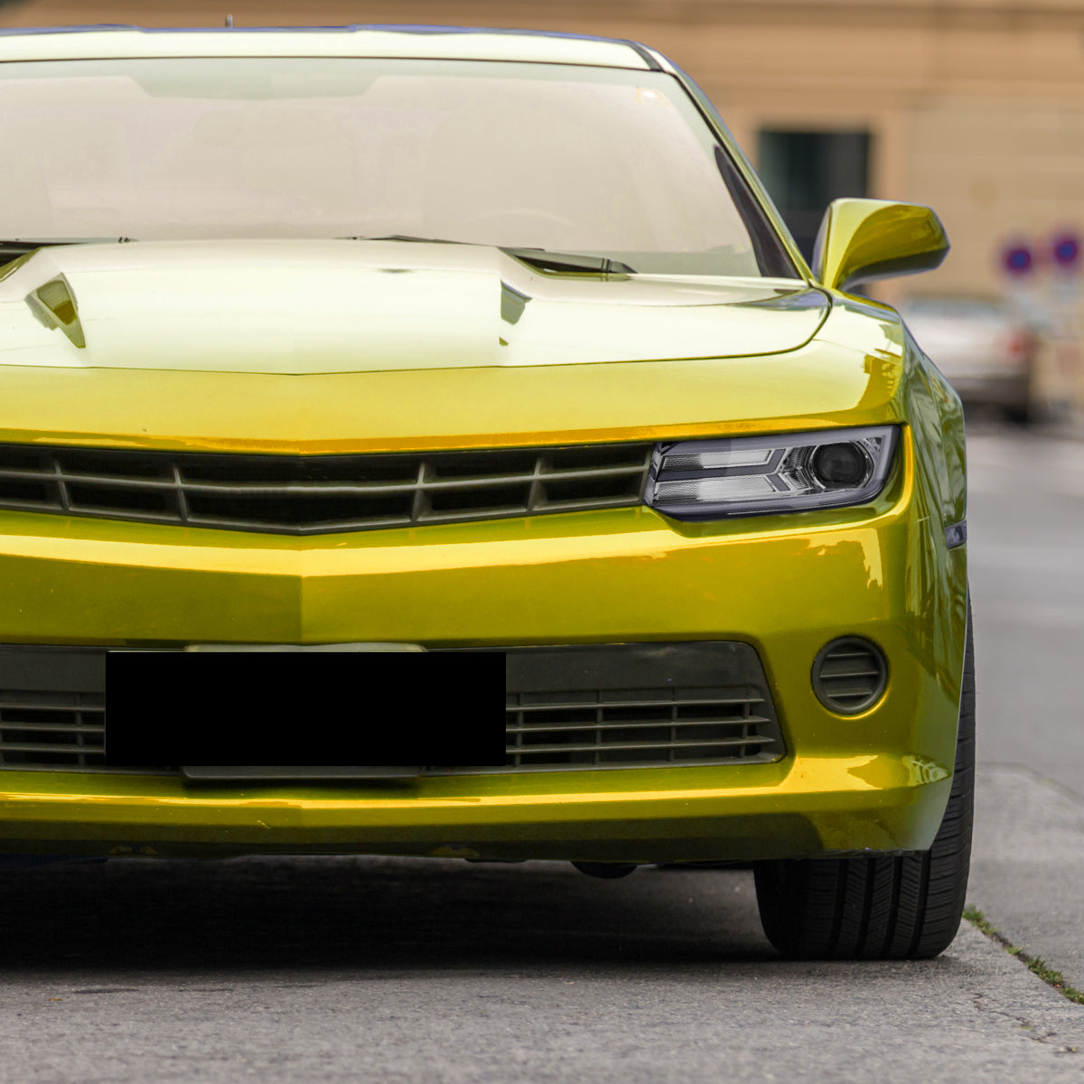 2014-2015 Chevrolet Camaro LED Strip Projector Headlights w/ Sequential Turn Signal Lights (Chrome Housing/Clear Lens)