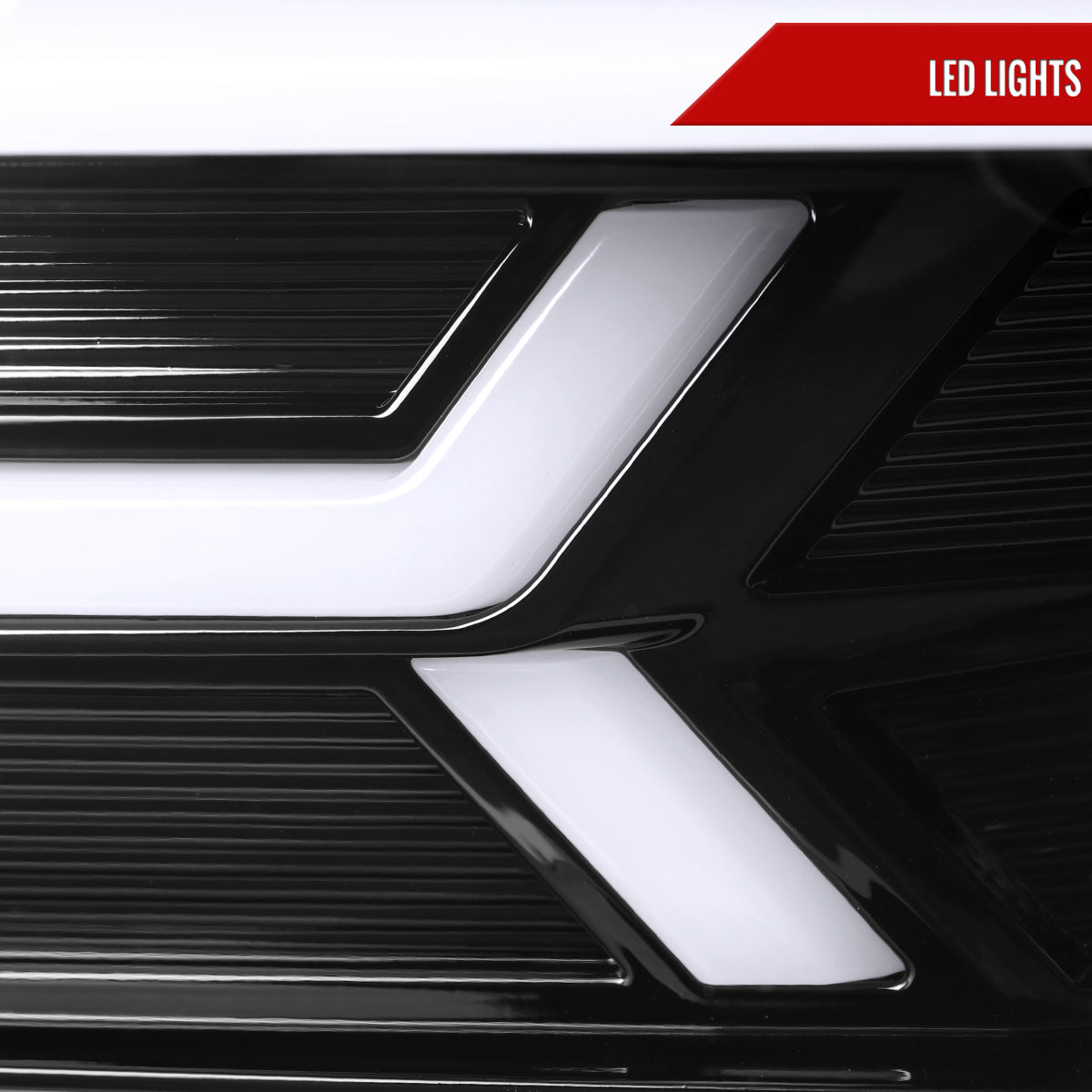 2014-2015 Chevrolet Camaro LED Strip Projector Headlights w/ Sequential Turn Signal Lights (Glossy Black Housing/Clear Lens)