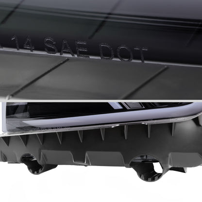 2014-2015 Chevrolet Camaro LED Strip Projector Headlights w/ Sequential Turn Signal Lights (Glossy Black Housing/Smoked Lens)
