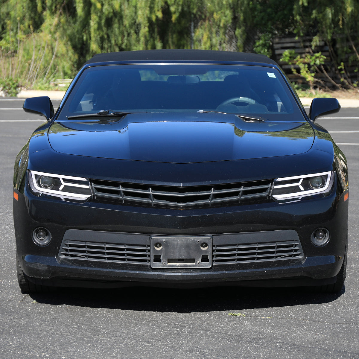 2014-2015 Chevrolet Camaro LED Strip Projector Headlights w/ Sequential Turn Signal Lights (Matte Black Housing/Clear Lens)