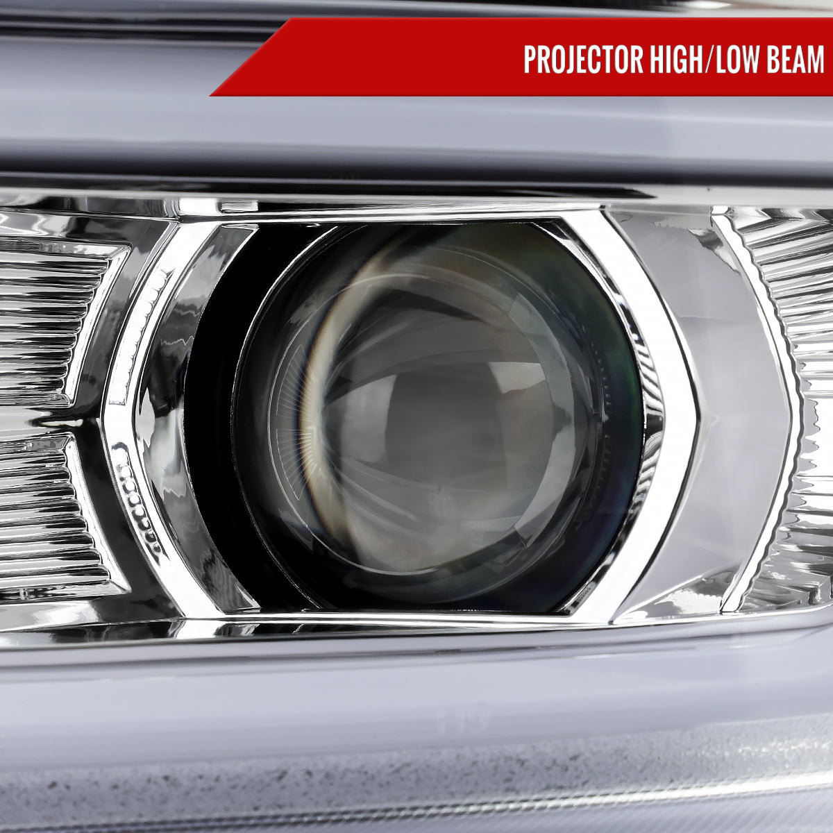 2016-2018 Chevrolet Camaro LED Strip Projector Headlights w/ Sequential Turn Signal Lights (Chrome Housing/Clear Lens)