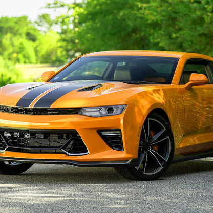 2016-2018 Chevrolet Camaro LED Strip Projector Headlights w/ Sequential Turn Signal Lights (Chrome Housing/Clear Lens)