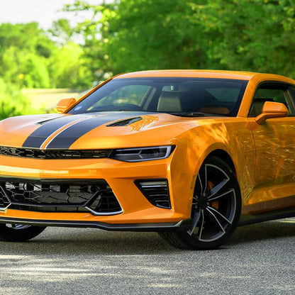 2016-2018 Chevrolet Camaro LED Strip Projector Headlights w/ Sequential Turn Signal Lights (Glossy Black Housing/Clear Lens)