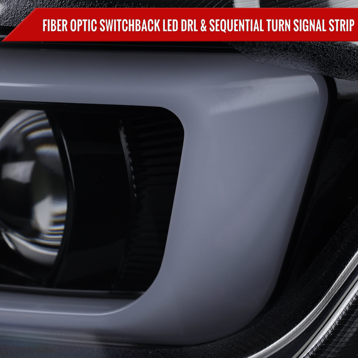 2016-2018 Chevrolet Camaro LED Strip Projector Headlights w/ Sequential Turn Signal Lights (Chrome Housing/Smoked Lens)