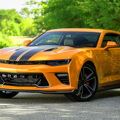 2016-2018 Chevrolet Camaro LED Strip Projector Headlights w/ Sequential Turn Signal Lights (Chrome Housing/Smoked Lens)