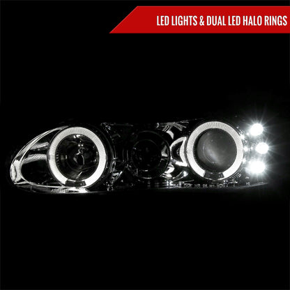 1998-2002 Chevrolet Camaro Dual Halo Projector Headlights (Chrome Housing/Clear Lens)