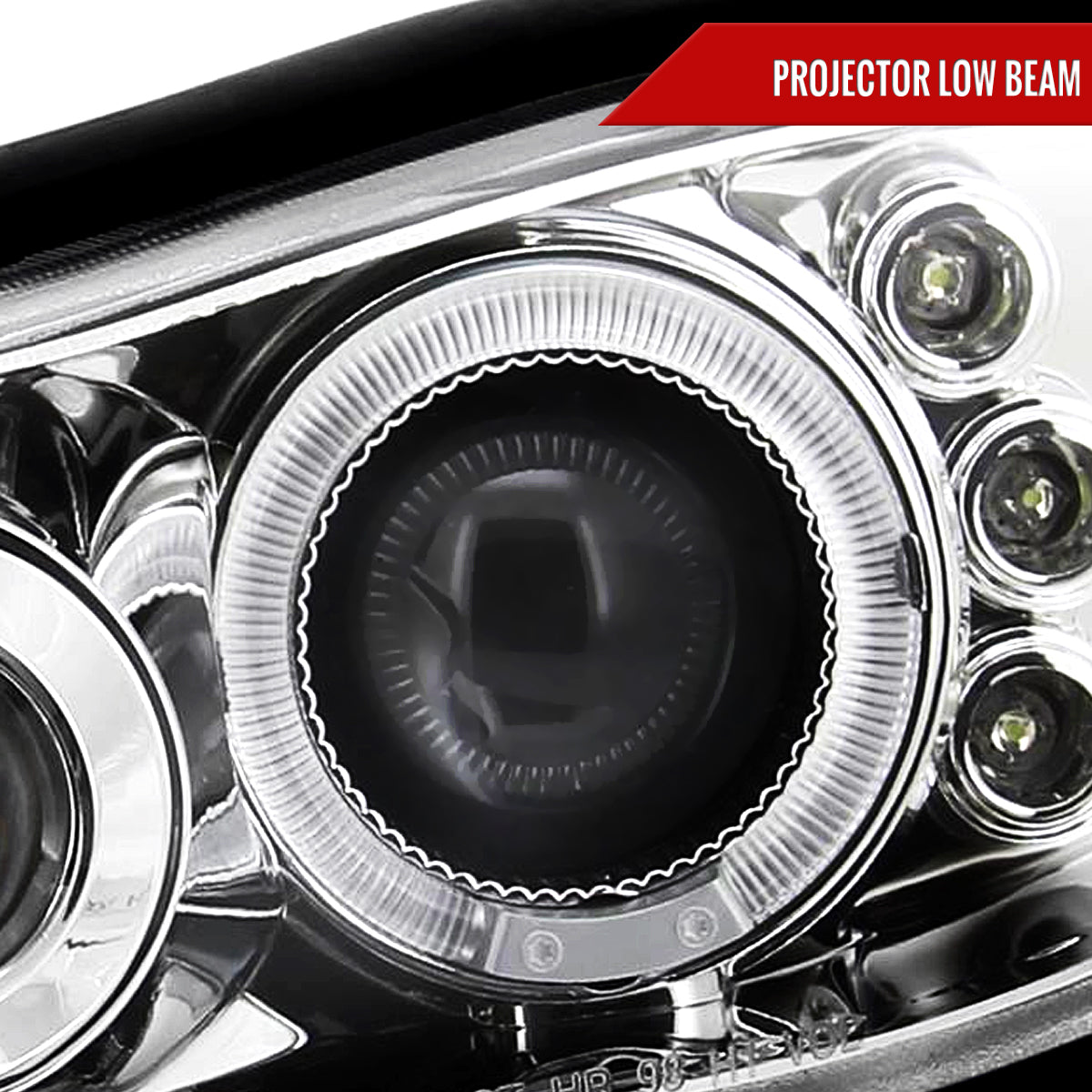 1998-2002 Chevrolet Camaro Dual Halo Projector Headlights (Chrome Housing/Clear Lens)