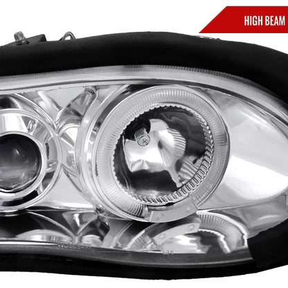 1998-2002 Chevrolet Camaro Dual Halo Projector Headlights (Chrome Housing/Clear Lens)