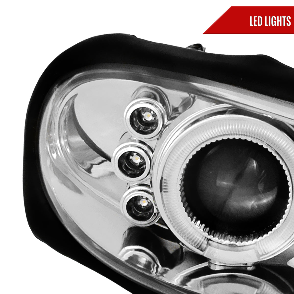1998-2002 Chevrolet Camaro Dual Halo Projector Headlights (Chrome Housing/Clear Lens)