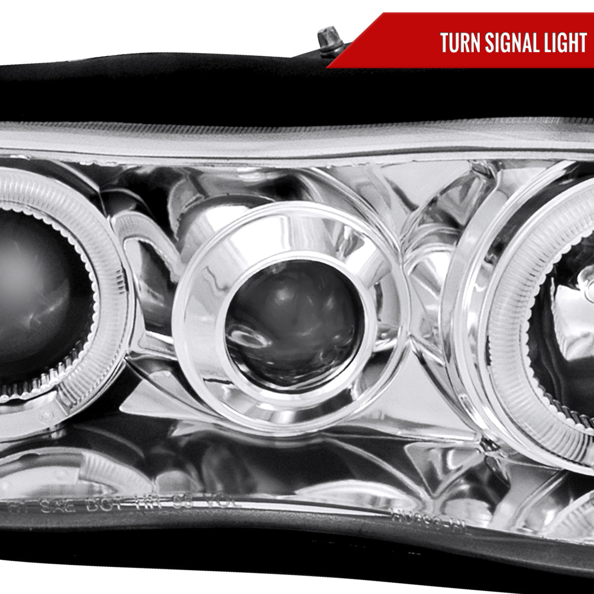 1998-2002 Chevrolet Camaro Dual Halo Projector Headlights (Chrome Housing/Clear Lens)