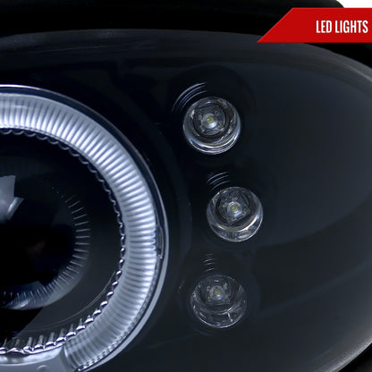 1998-2002 Chevrolet Camaro Dual Halo Projector Headlights (Glossy Black Housing/Smoked Lens)