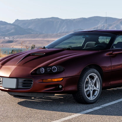 1998-2002 Chevrolet Camaro Dual Halo Projector Headlights (Glossy Black Housing/Smoked Lens)