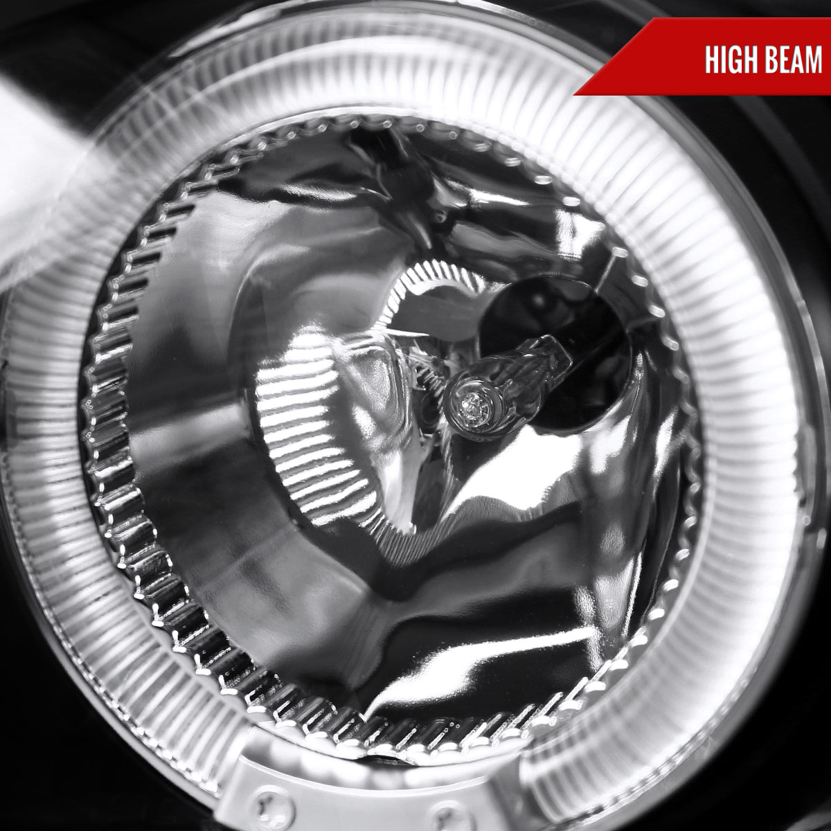 1998-2002 Chevrolet Camaro Dual Halo Projector Headlights (Matte Black Housing/Clear Lens)