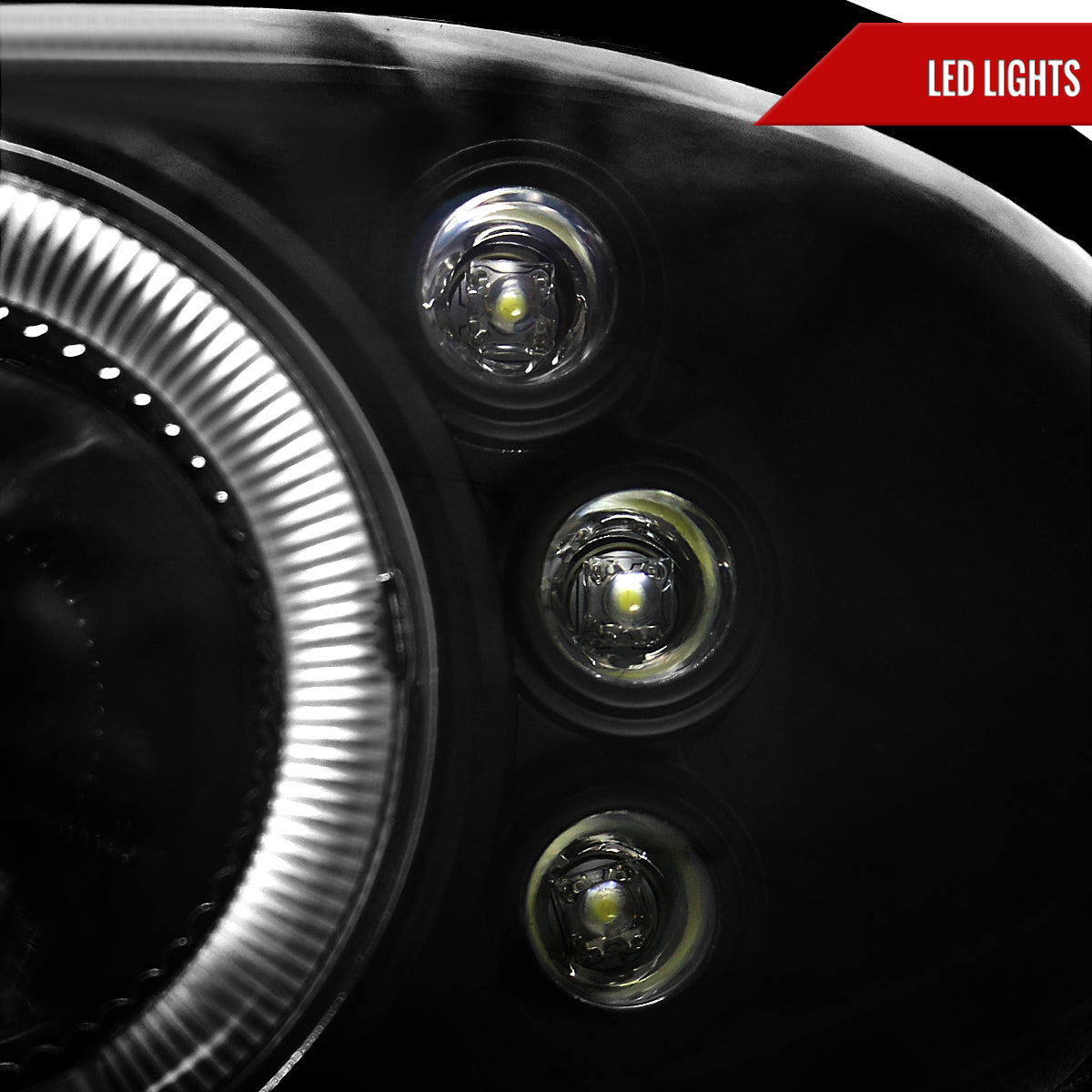 1998-2002 Chevrolet Camaro Dual Halo Projector Headlights (Matte Black Housing/Clear Lens)