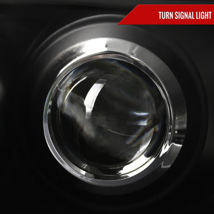 1998-2002 Chevrolet Camaro Dual Halo Projector Headlights (Matte Black Housing/Clear Lens)