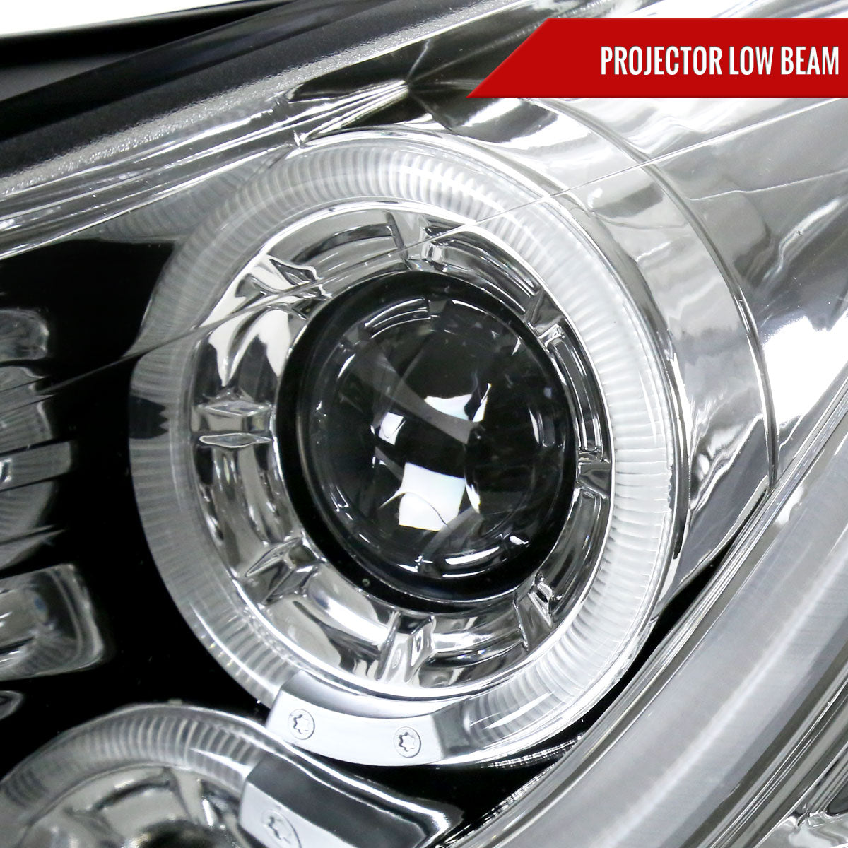 2011-2015 Chevrolet Cruze / 2016 Cruze Limited Halo Projector Headlights w/ LED Light Bar & LED Turn Signal Lights (Chrome Housing/Clear Lens)
