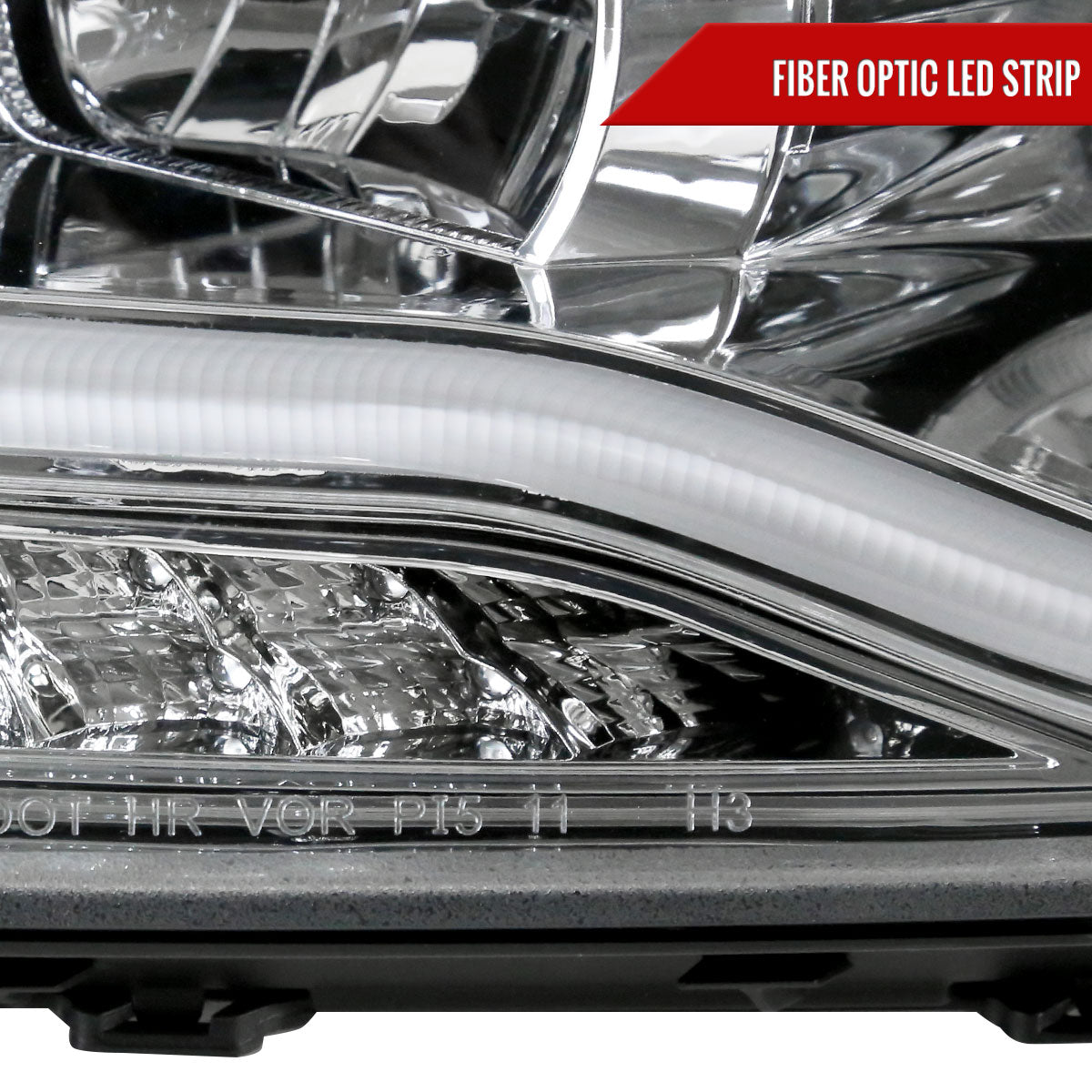 2011-2015 Chevrolet Cruze / 2016 Cruze Limited Halo Projector Headlights w/ LED Light Bar & LED Turn Signal Lights (Chrome Housing/Clear Lens)