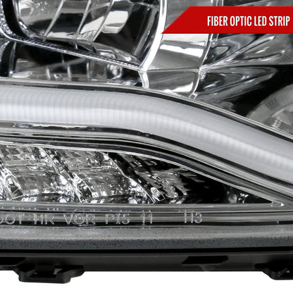 2011-2015 Chevrolet Cruze / 2016 Cruze Limited Halo Projector Headlights w/ LED Light Bar & LED Turn Signal Lights (Chrome Housing/Clear Lens)