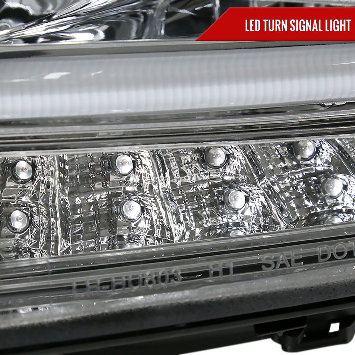 2011-2015 Chevrolet Cruze / 2016 Cruze Limited Halo Projector Headlights w/ LED Light Bar & LED Turn Signal Lights (Chrome Housing/Clear Lens)
