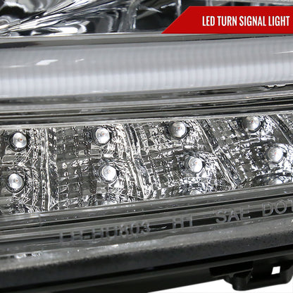 2011-2015 Chevrolet Cruze / 2016 Cruze Limited Halo Projector Headlights w/ LED Light Bar & LED Turn Signal Lights (Chrome Housing/Clear Lens)