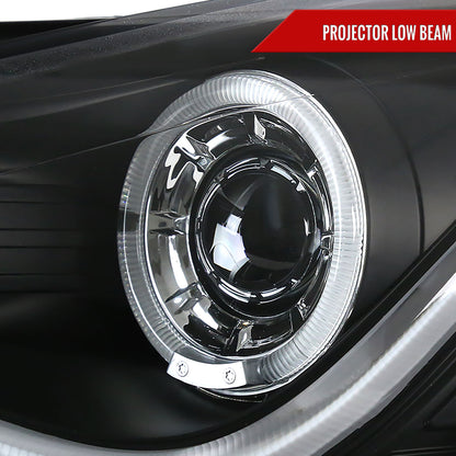 2011-2015 Chevrolet Cruze / 2016 Cruze Limited Halo Projector Headlights w/ LED Light Bar & LED Turn Signal Lights (Matte Black Housing/Clear Lens)