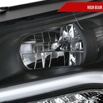 2011-2015 Chevrolet Cruze / 2016 Cruze Limited Halo Projector Headlights w/ LED Light Bar & LED Turn Signal Lights (Matte Black Housing/Clear Lens)