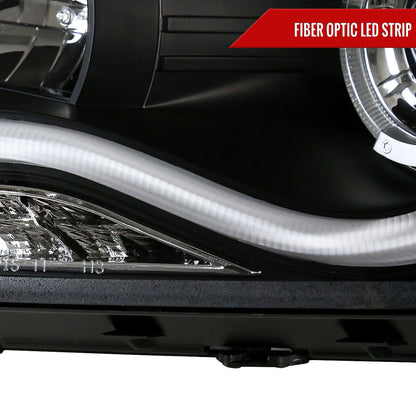 2011-2015 Chevrolet Cruze / 2016 Cruze Limited Halo Projector Headlights w/ LED Light Bar & LED Turn Signal Lights (Matte Black Housing/Clear Lens)