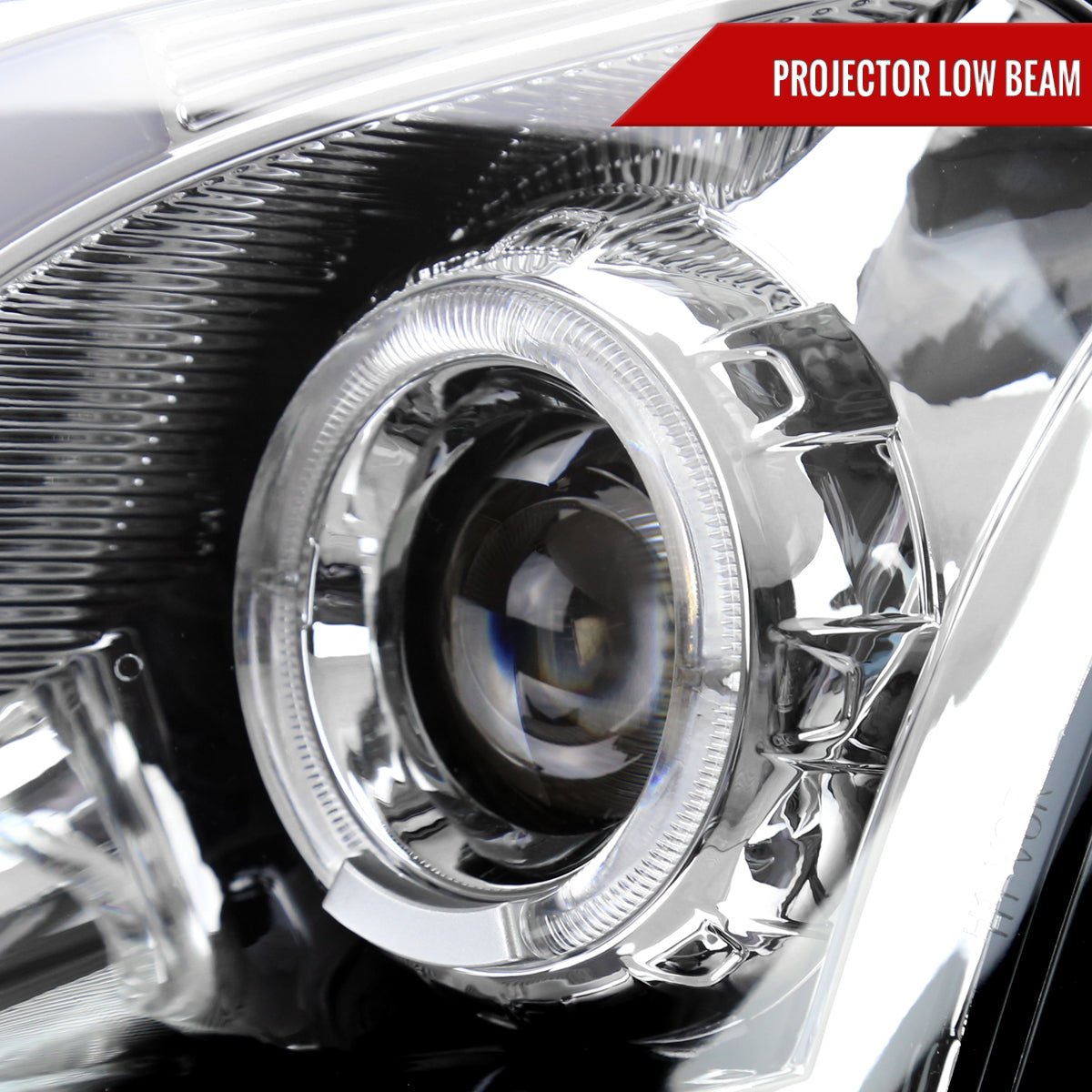 2003-2007 Cadillac CTS Halo Switchback Sequential LED Turn Signal Projector Headlights (Chrome Housing/Clear Lens)