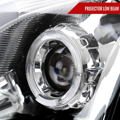 2003-2007 Cadillac CTS Halo Switchback Sequential LED Turn Signal Projector Headlights (Chrome Housing/Clear Lens)