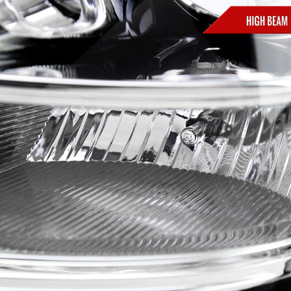 2003-2007 Cadillac CTS Halo Switchback Sequential LED Turn Signal Projector Headlights (Chrome Housing/Clear Lens)