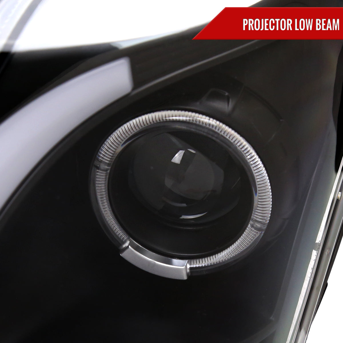 2003-2007 Cadillac CTS Halo Switchback Sequential LED Turn Signal Projector Headlights (Matte Black Housing/Clear Lens)
