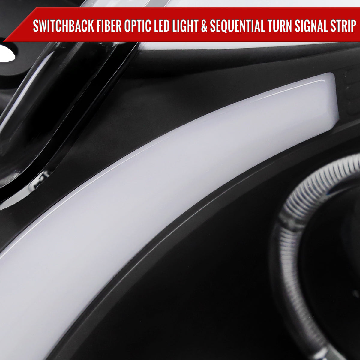 2003-2007 Cadillac CTS Halo Switchback Sequential LED Turn Signal Projector Headlights (Matte Black Housing/Clear Lens)