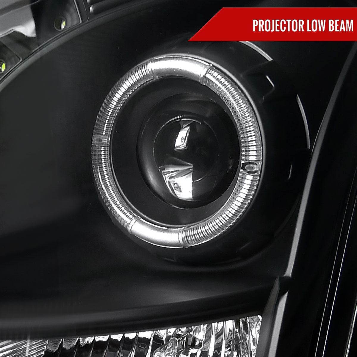2003-2007 Cadillac CTS Halo Projector Headlights (Matte Black Housing/Clear Lens)