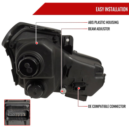 2003-2007 Cadillac CTS Halo Projector Headlights (Matte Black Housing/Clear Lens)