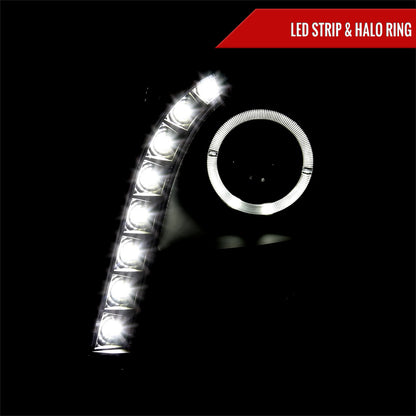 2003-2007 Cadillac CTS Halo Projector Headlights (Black Housing/Smoked Lens)