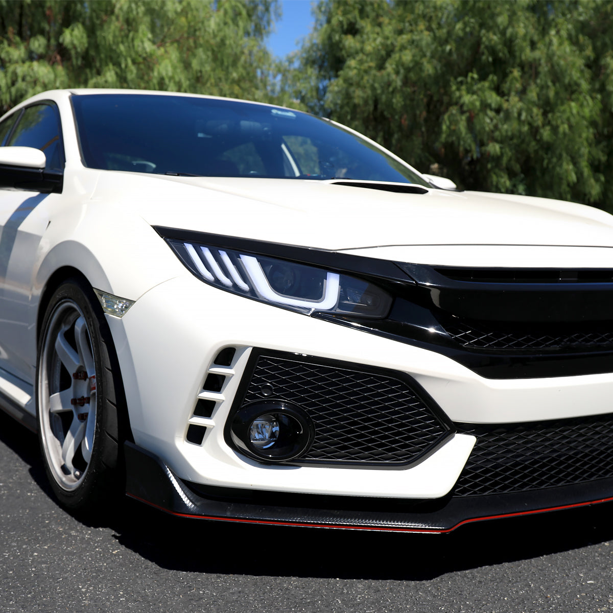 2016-2021 Honda Civic Projector Headlights w/ LED Switchback Sequential Turn Signal (Matte Black Housing/Clear Lens)