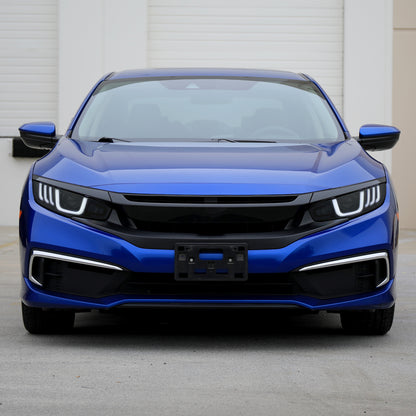 2016-2021 Honda Civic Projector Headlights w/ LED Switchback Sequential Turn Signal (Matte Black Housing/Smoked Lens)