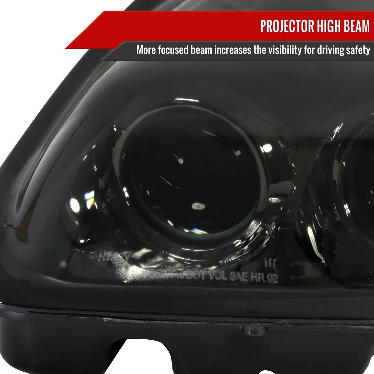 1997-2004 Chevrolet Corvette C5 H7 Projector Headlights (Chrome Housing/Smoked Lens)