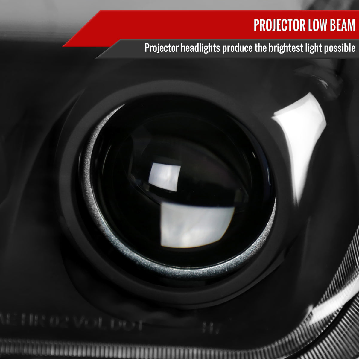 1997-2004 Chevrolet Corvette C5 H7 Projector Headlights (Matte Black Housing/Clear Lens)