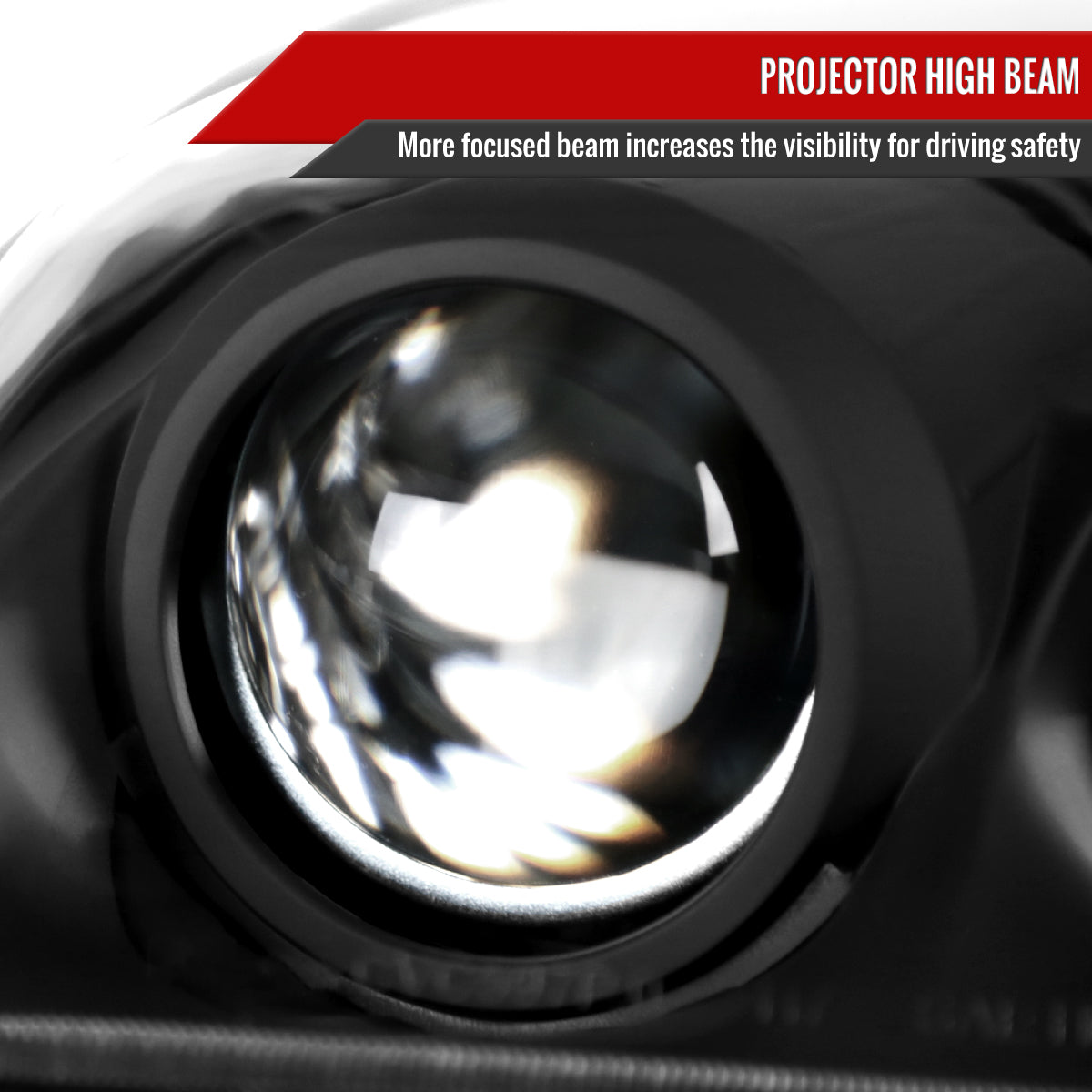 1997-2004 Chevrolet Corvette C5 H7 Projector Headlights (Matte Black Housing/Clear Lens)