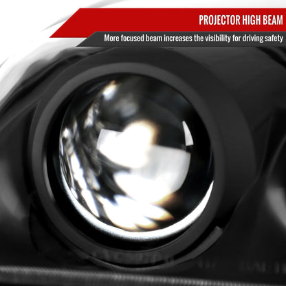 1997-2004 Chevrolet Corvette C5 H7 Projector Headlights (Matte Black Housing/Clear Lens)