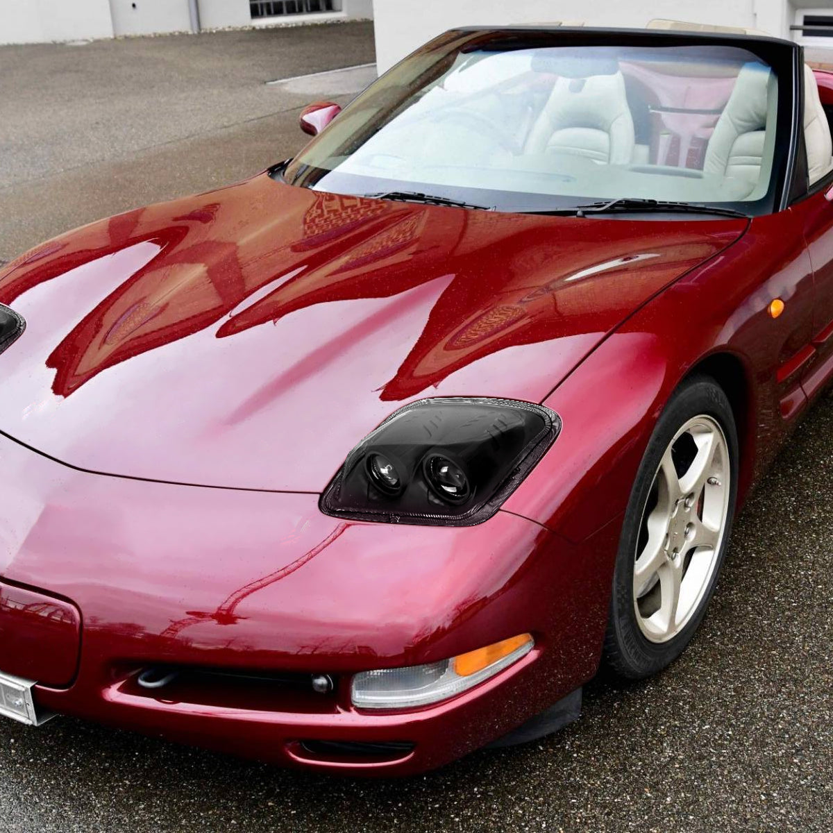 1997-2004 Chevrolet Corvette C5 H7 Projector Headlights (Matte Black Housing/Clear Lens)