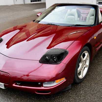 1997-2004 Chevrolet Corvette C5 H7 Projector Headlights (Matte Black Housing/Clear Lens)